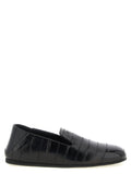 Mocassins Giuseppe Zanotti en cuir noir pour hommes, chaussures slip-on élégantes et confortables.