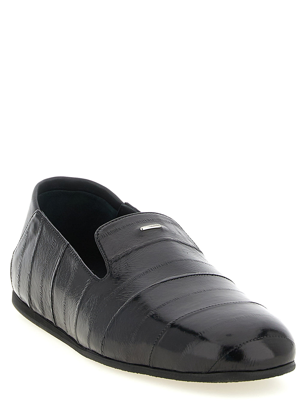 Chaussures mocassins en cuir noir Giuseppe Zanotti pour homme, style slip-on élégant et confortable.