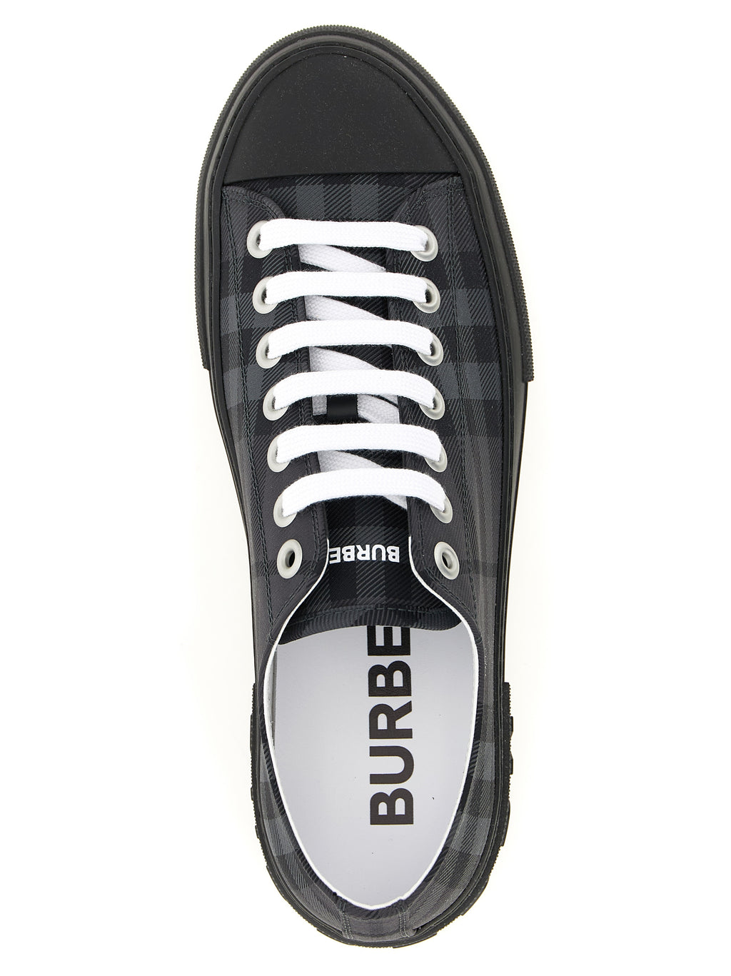 Baskets basses en polyamide gris de Burberry, chaussures de sport décontractées avec design élégant et logo de la marque.