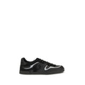 Sneakers noires en cuir de veau Dolce & Gabbana Bos Taurus, style élégant et moderne, vues de face avec détails de la marque