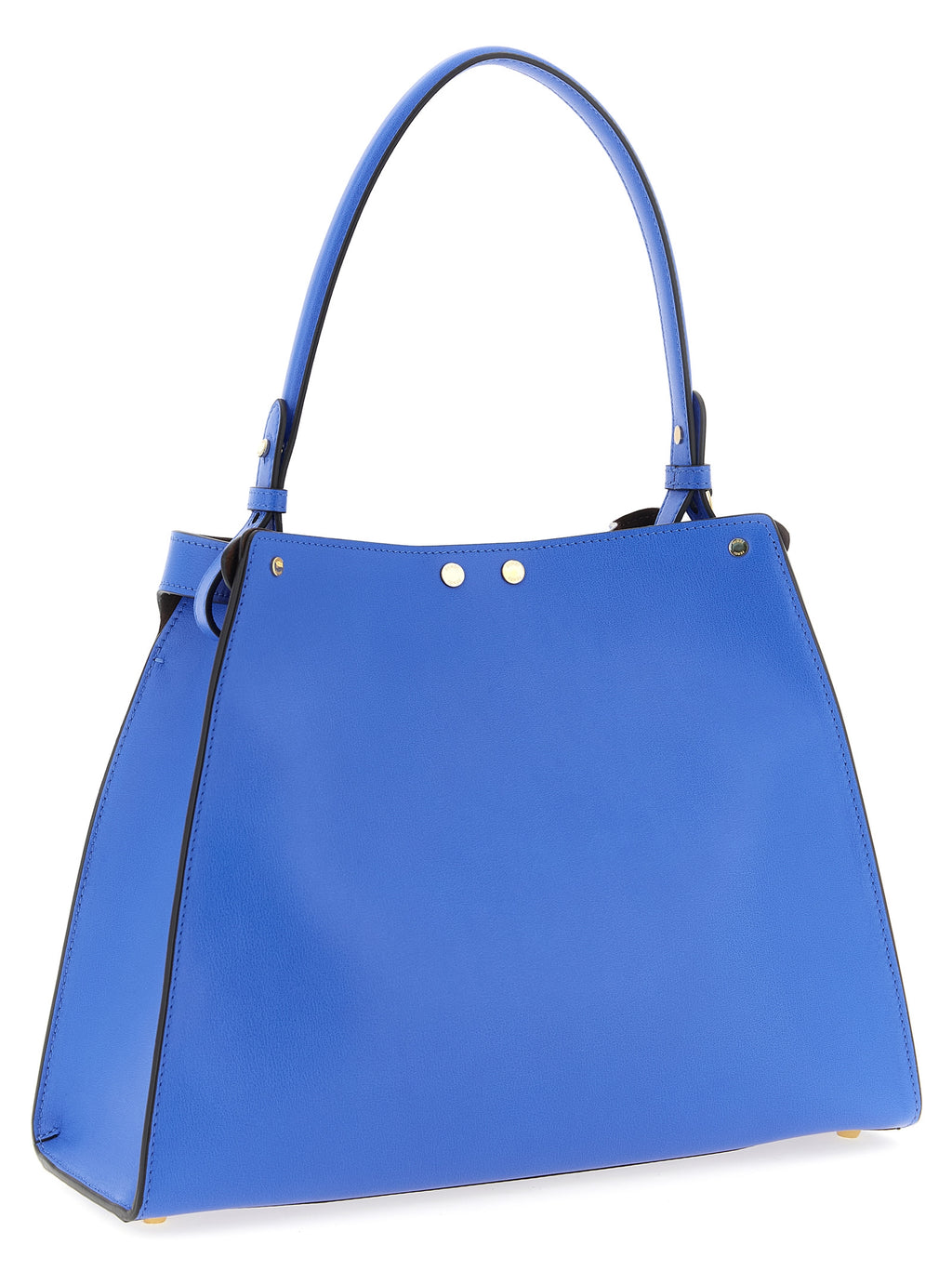 Sac à main Fendi en cuir de veau bleu, élégant et sophistiqué, avec détails raffinés et poignée en cuir.