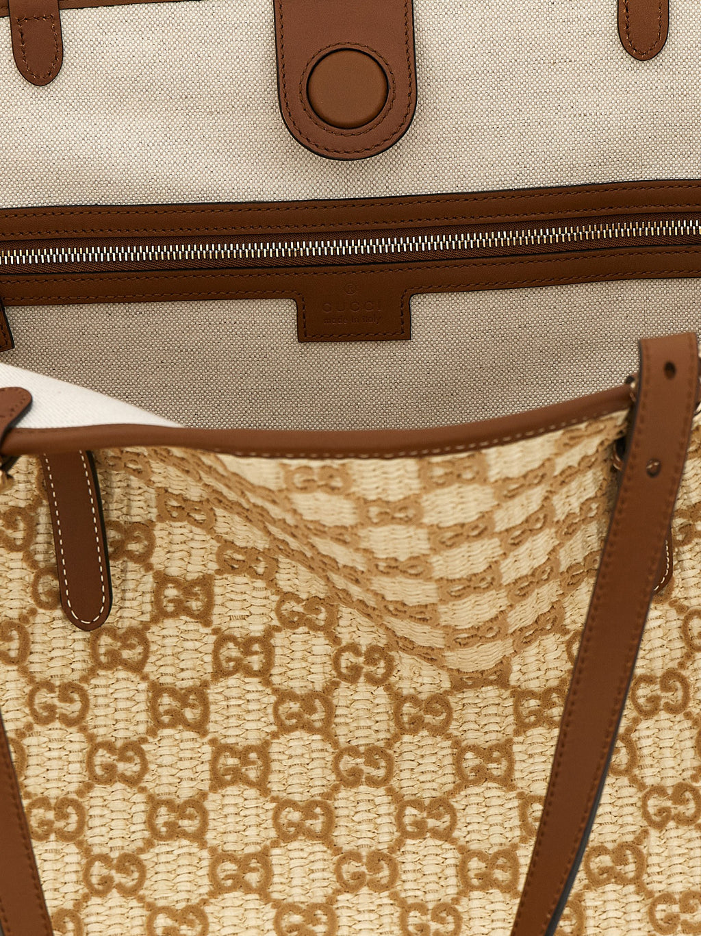 Gucci Handtasche aus brauner Baumwolle