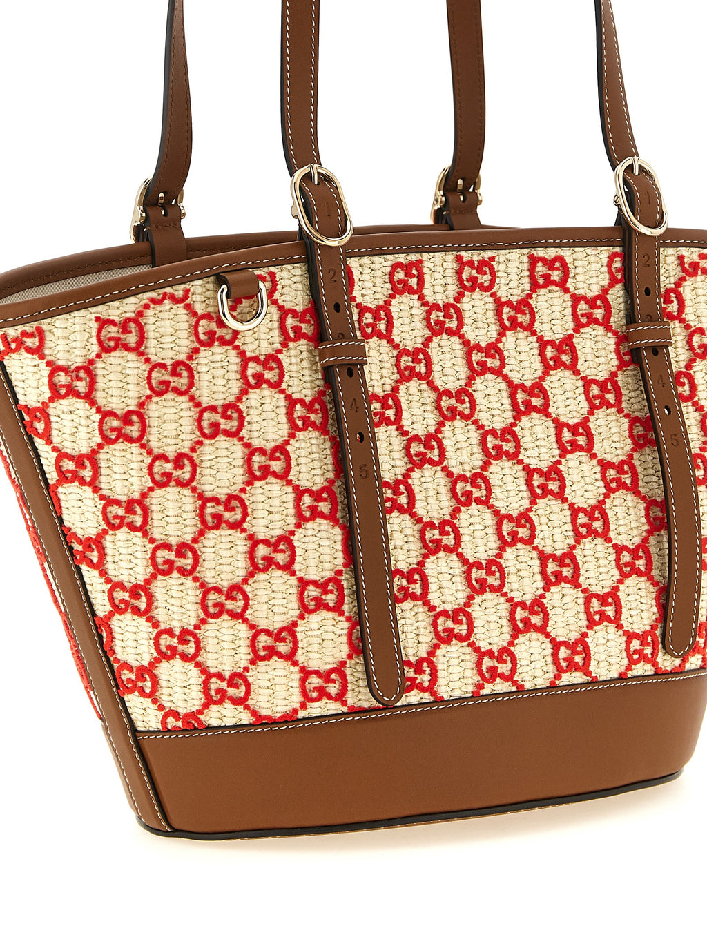 Sac à main Gucci en coton multicolore avec design élégant et détails colorés, idéal pour un look sophistiqué.