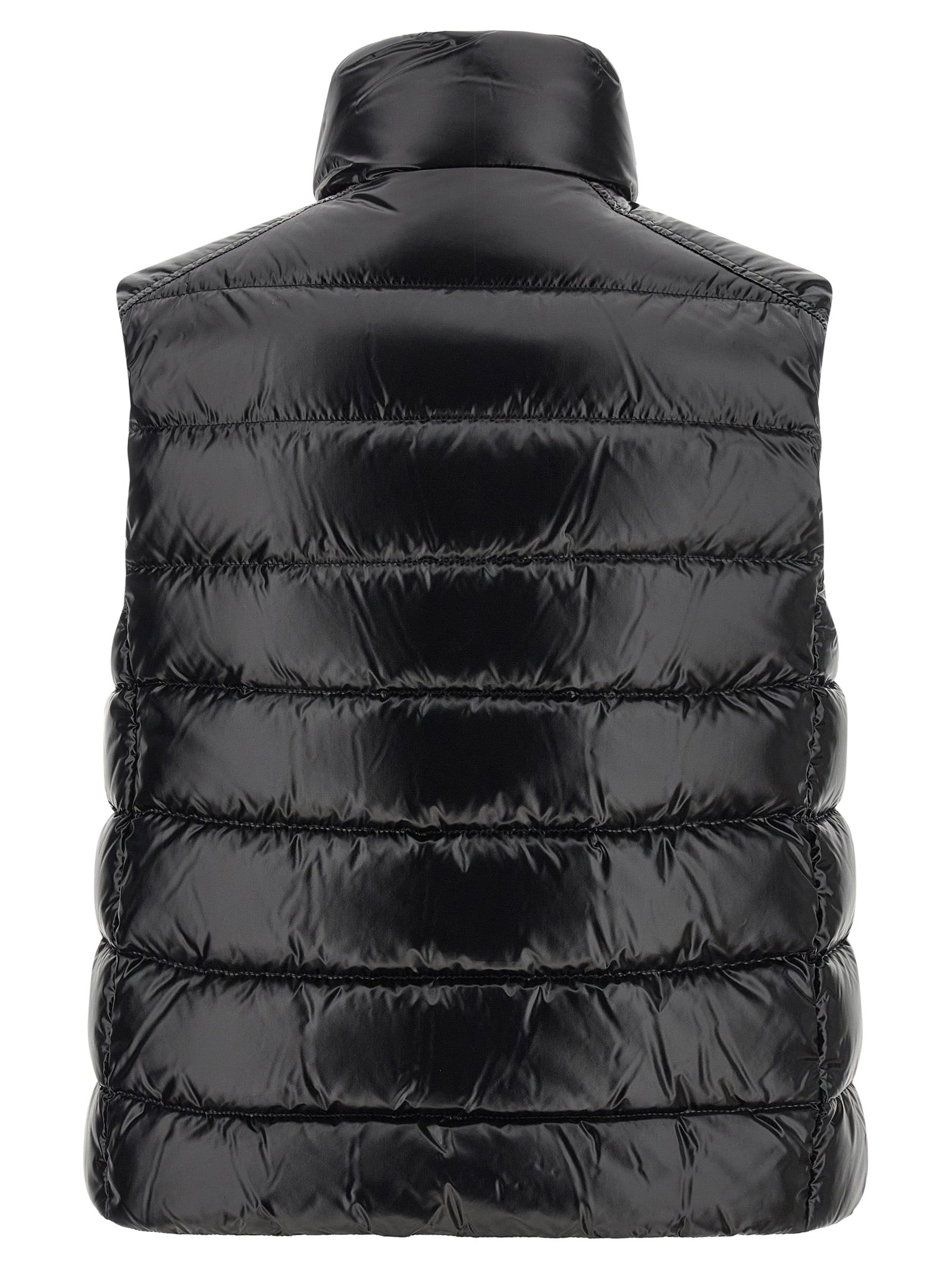 Moncler Schwarze ärmellose Jacke aus Polyamid