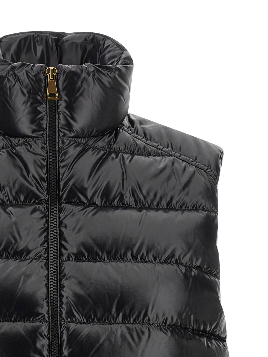 Moncler Schwarze ärmellose Jacke aus Polyamid