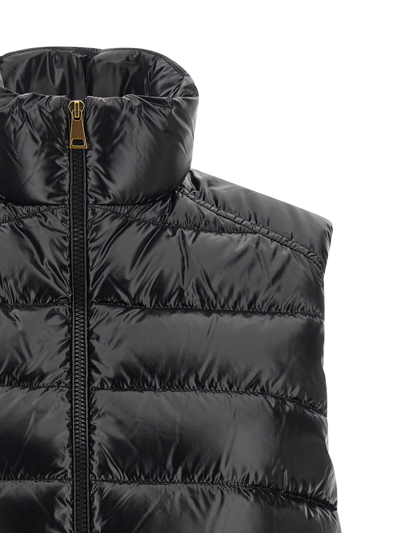 Moncler Schwarze ärmellose Jacke aus Polyamid