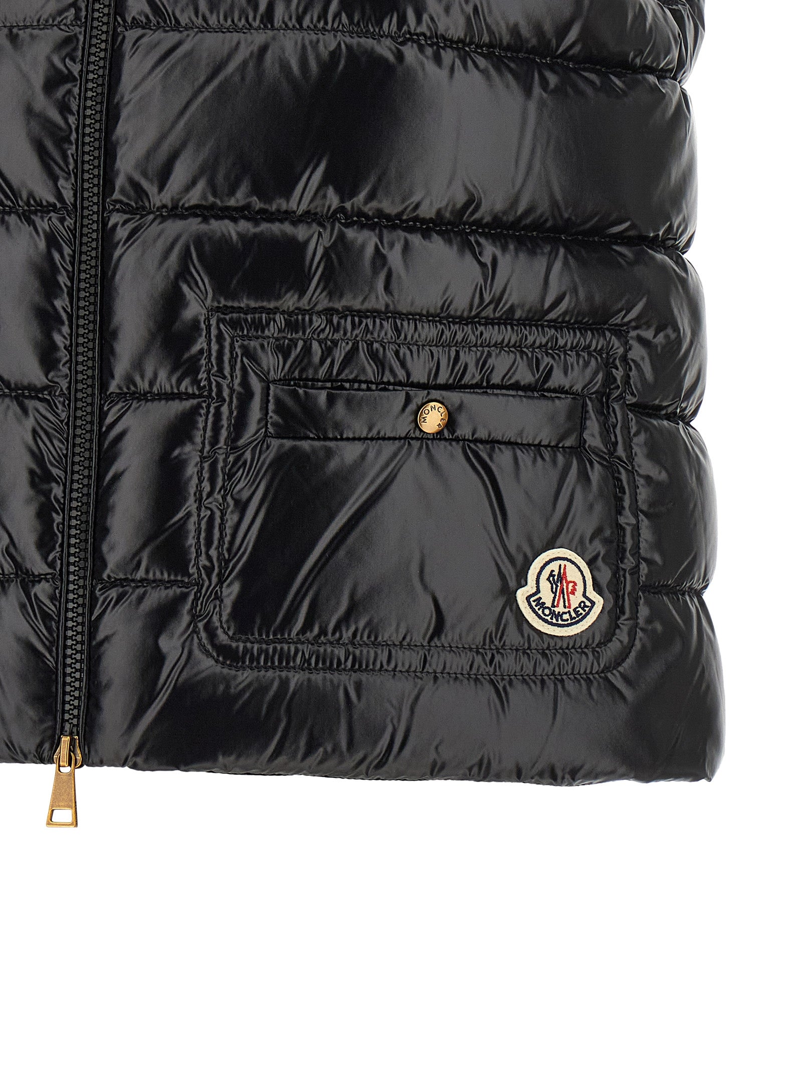 Moncler Schwarze ärmellose Jacke aus Polyamid