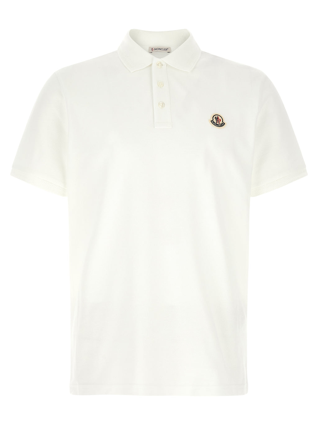 Moncler Polohemd aus weißer Baumwolle