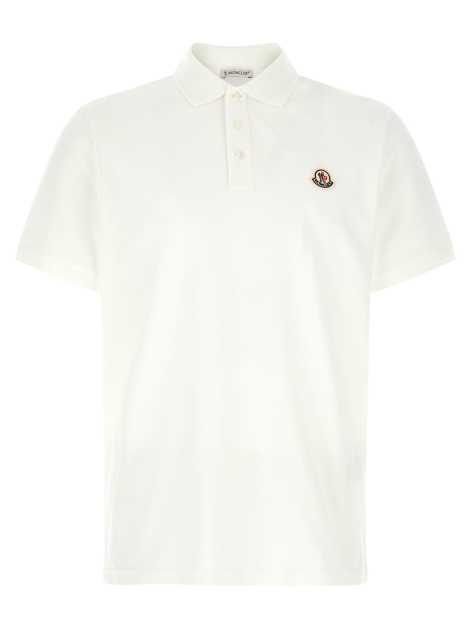 Moncler Polohemd aus weißer Baumwolle