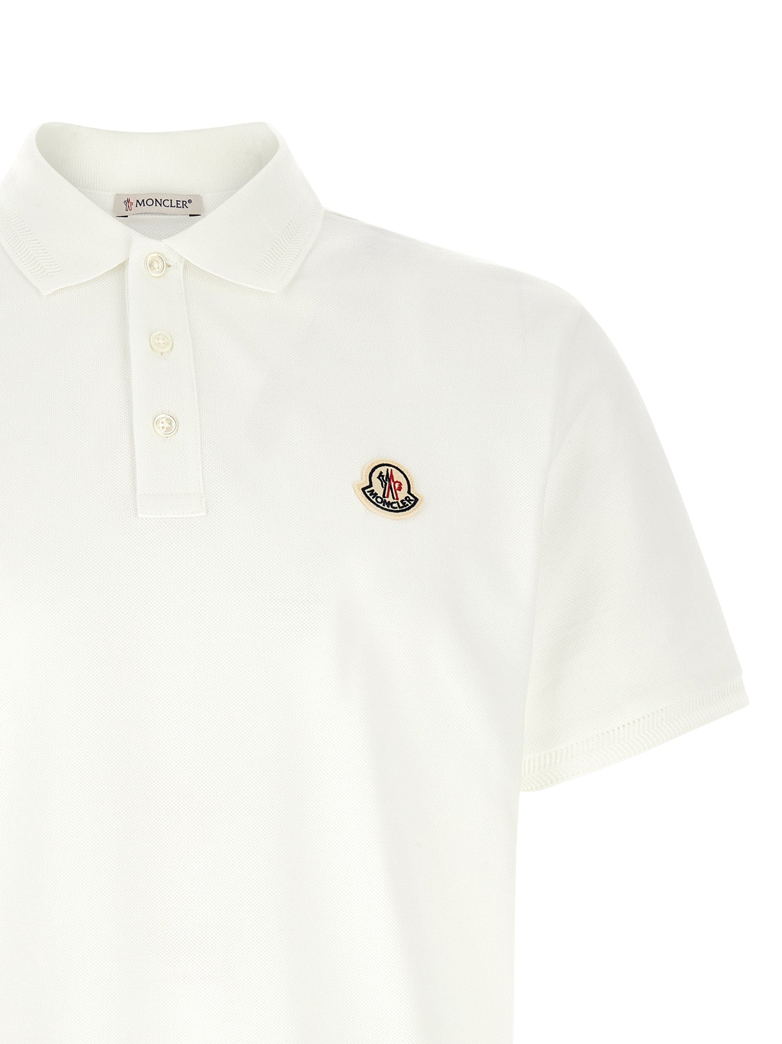 Moncler Polohemd aus weißer Baumwolle
