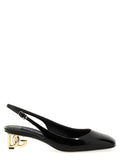 Dolce & Gabbana Pumps aus schwarzem Kalbsleder mit mittlerem Absatz