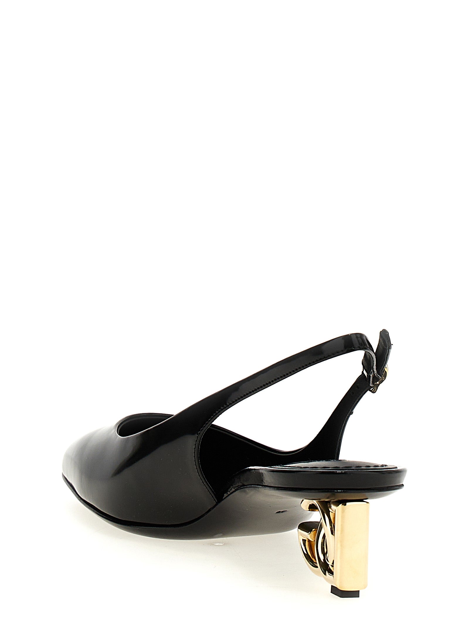 Dolce & Gabbana Pumps aus schwarzem Kalbsleder mit mittlerem Absatz