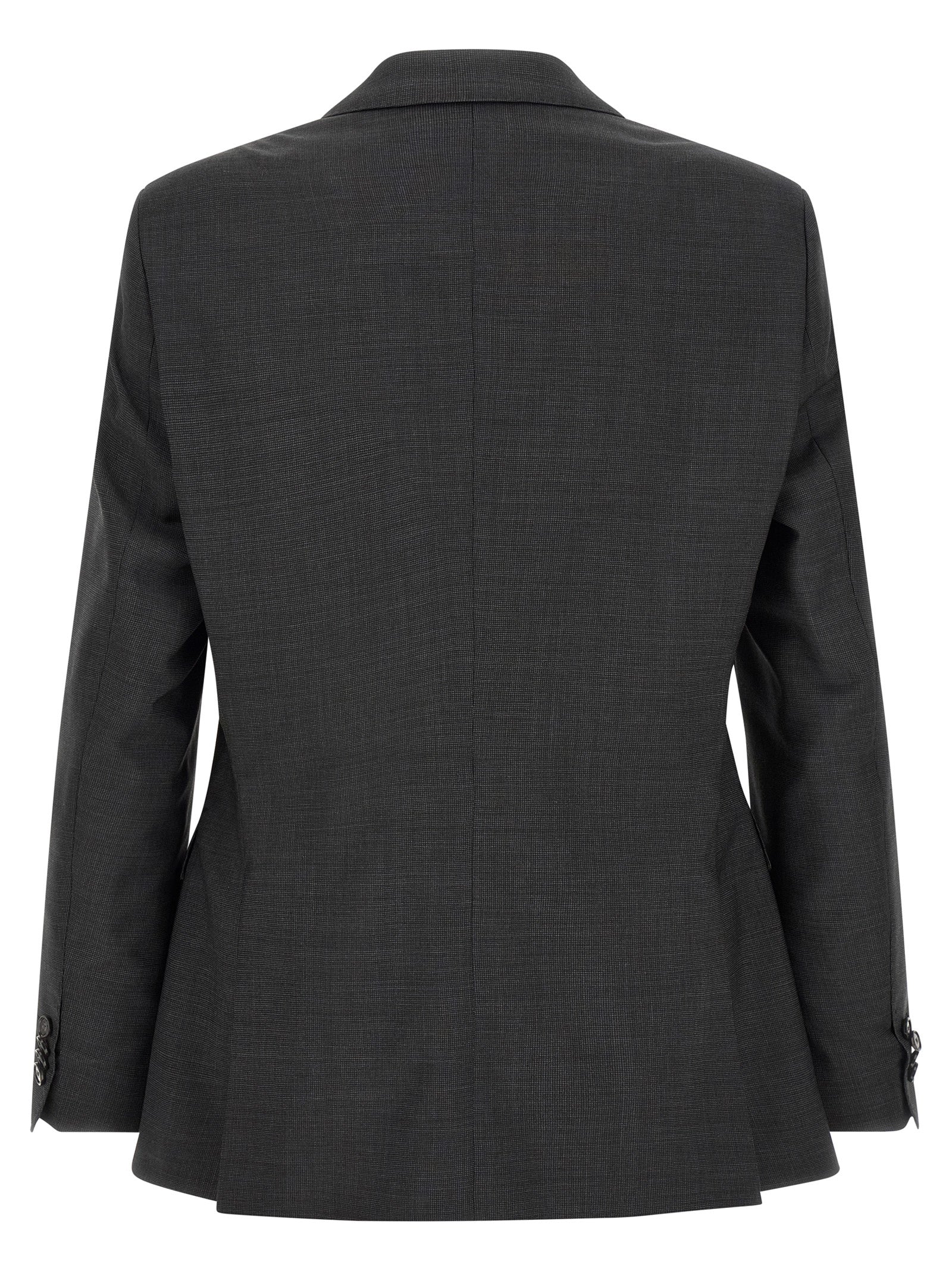 Costume deux pièces en laine vierge gris de Hugo Boss, veste et pantalon élégants pour homme.