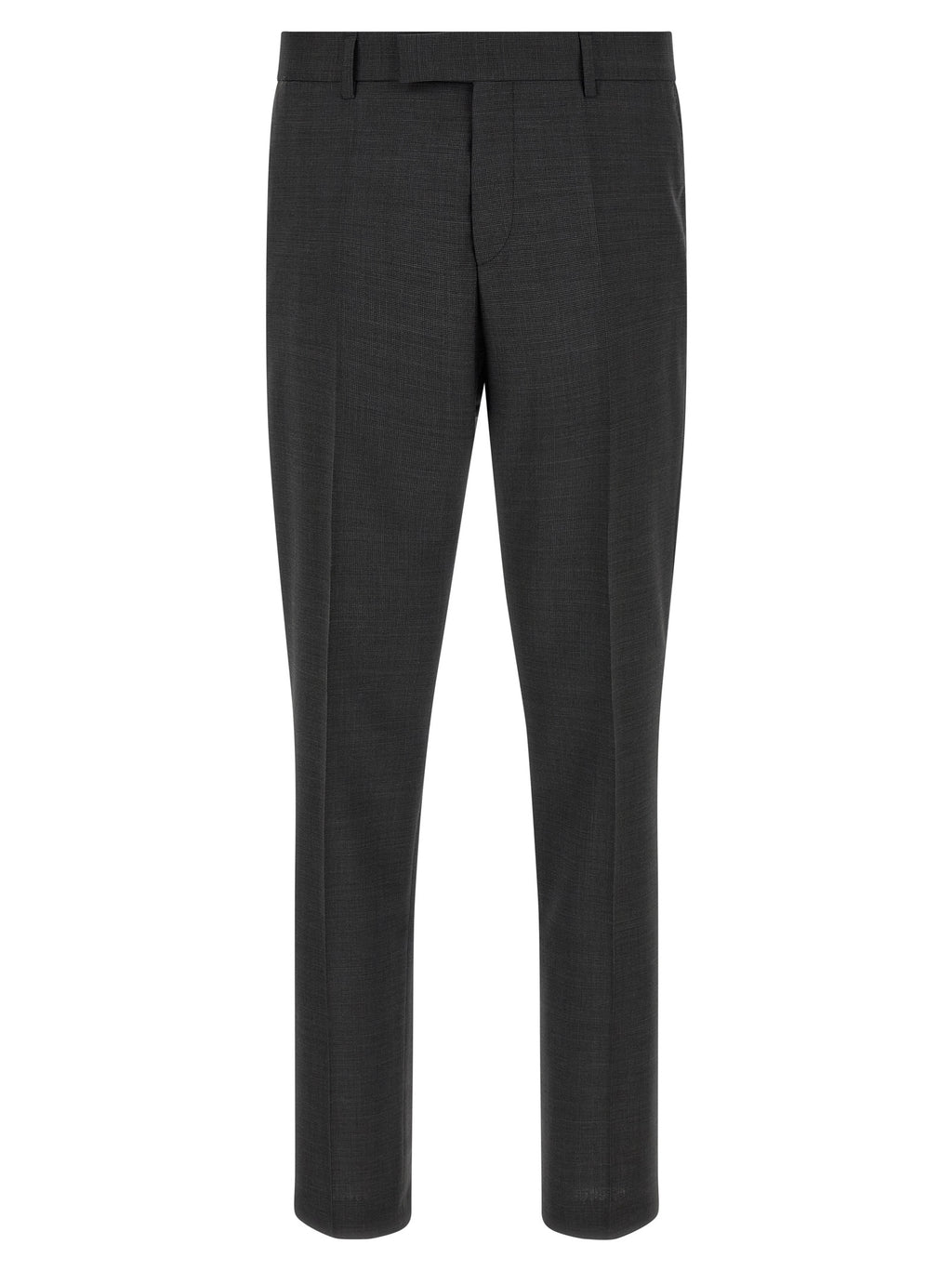 Costume deux pièces en laine vierge grise de Hugo Boss, veste et pantalon élégants pour homme.