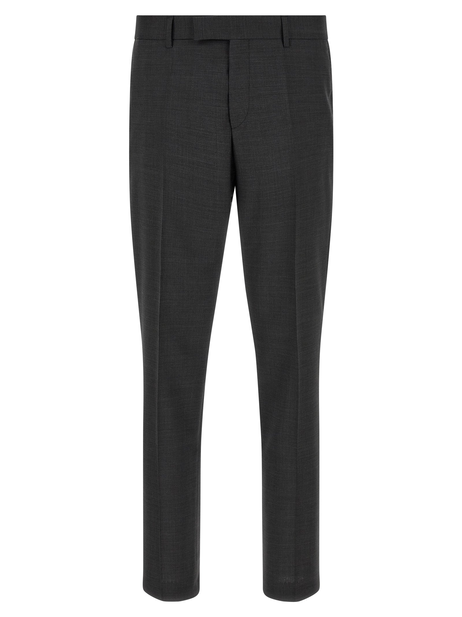 Costume deux pièces en laine vierge grise de Hugo Boss, veste et pantalon élégants pour homme.