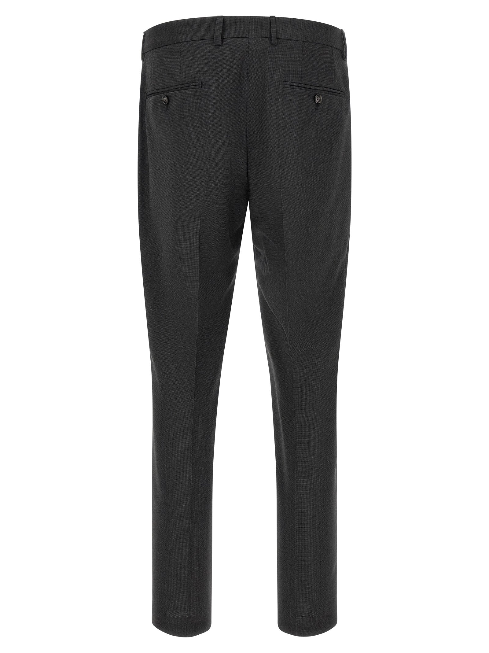 Costume deux pièces en laine vierge grise de Hugo Boss, veste et pantalon élégants pour homme.