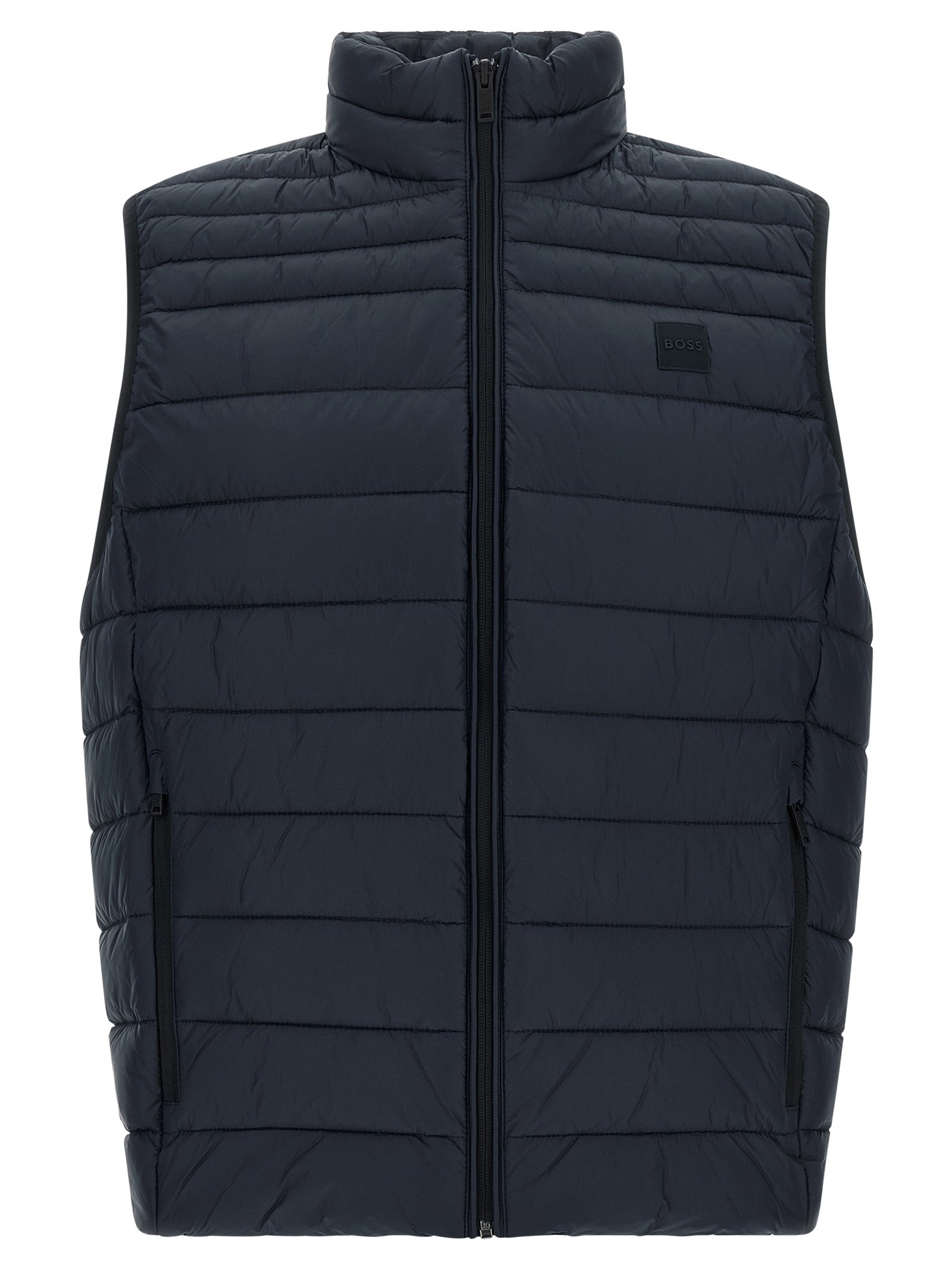 Hugo Boss Ärmellose Jacke aus recyceltem Polyamid in Blau
