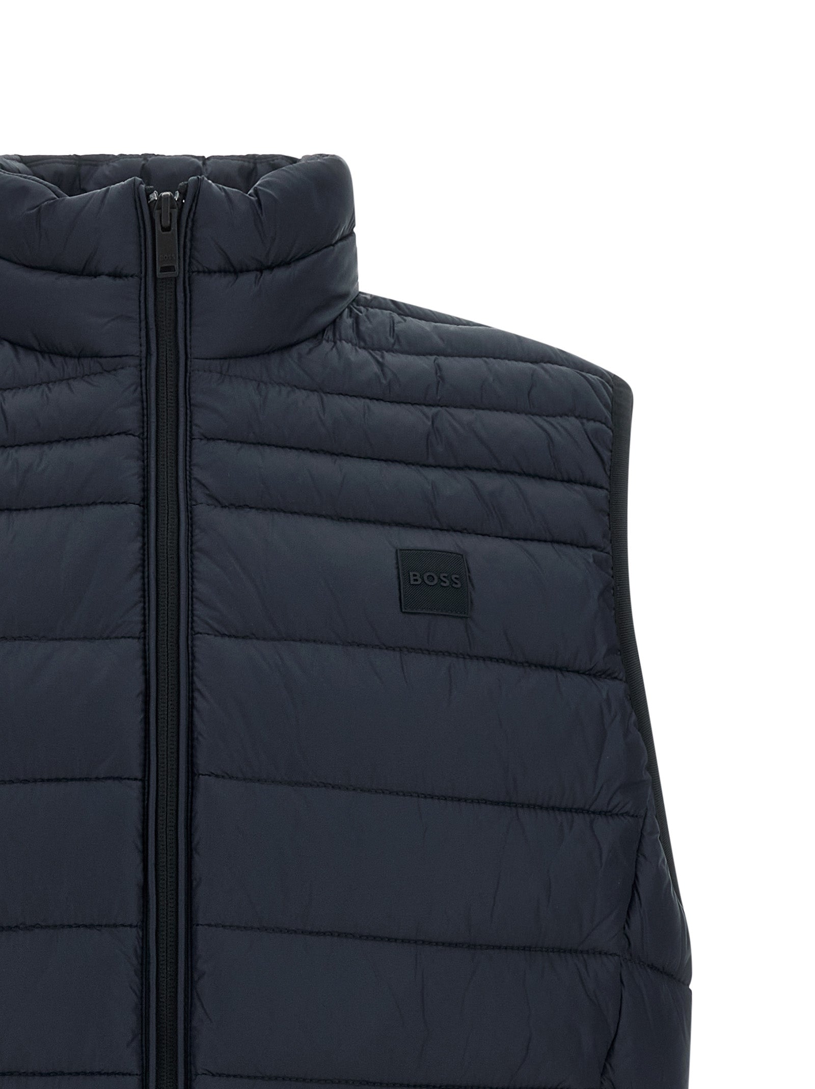 Hugo Boss Ärmellose Jacke aus recyceltem Polyamid in Blau