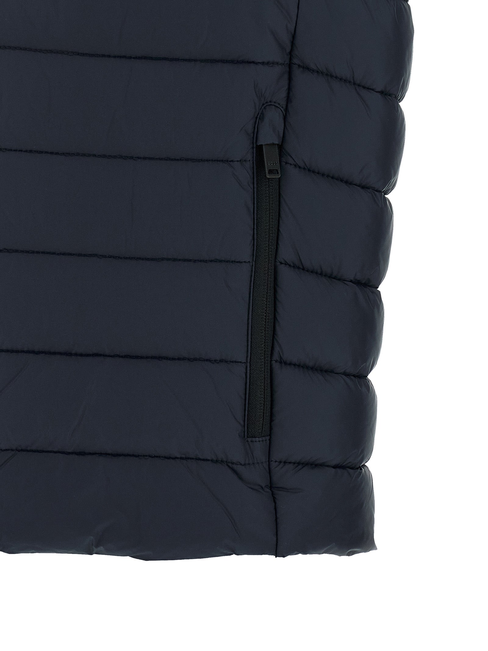 Hugo Boss Ärmellose Jacke aus recyceltem Polyamid in Blau