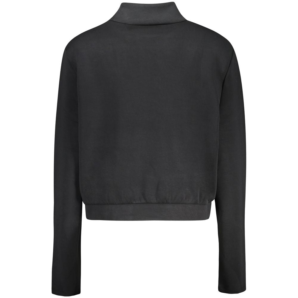Sweat-shirt pour femmes Guess Jeans noir en polyester, style décontracté avec logo Guess sur la poitrine, tissu confortable.