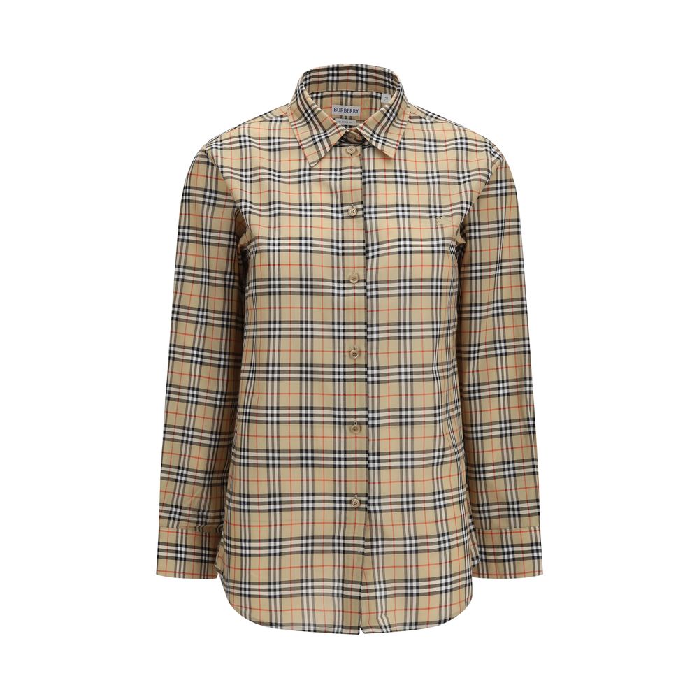 Burberry Beiges Baumwollhemd mit Muster
