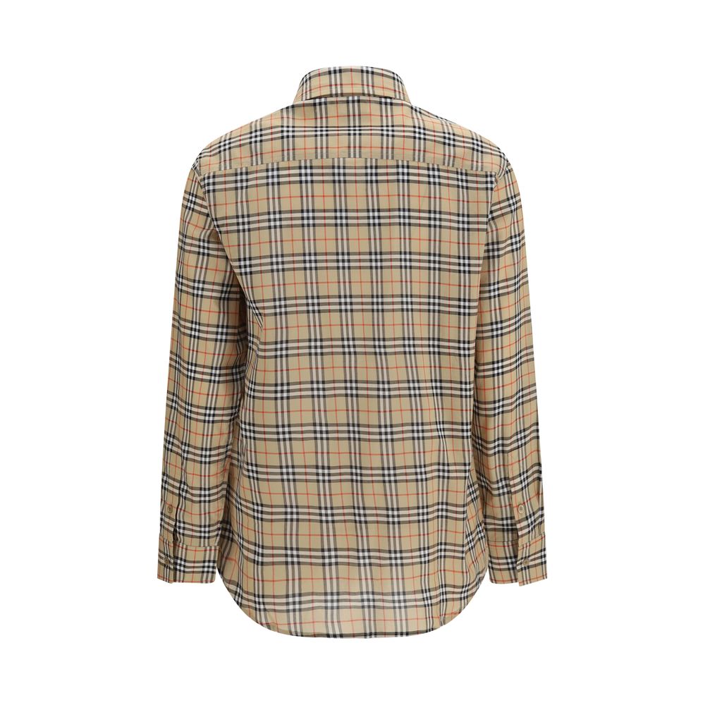 Burberry Beiges Baumwollhemd mit Muster