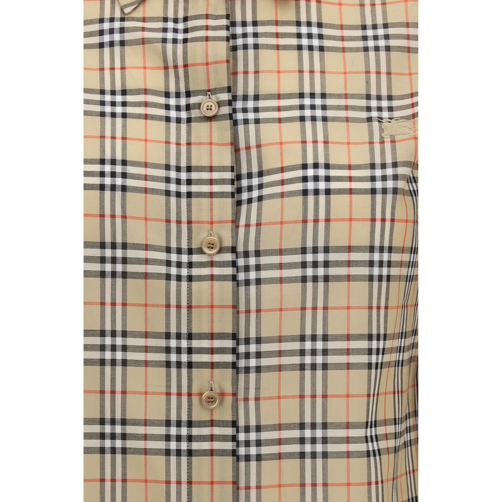 Burberry Beiges Baumwollhemd mit Muster