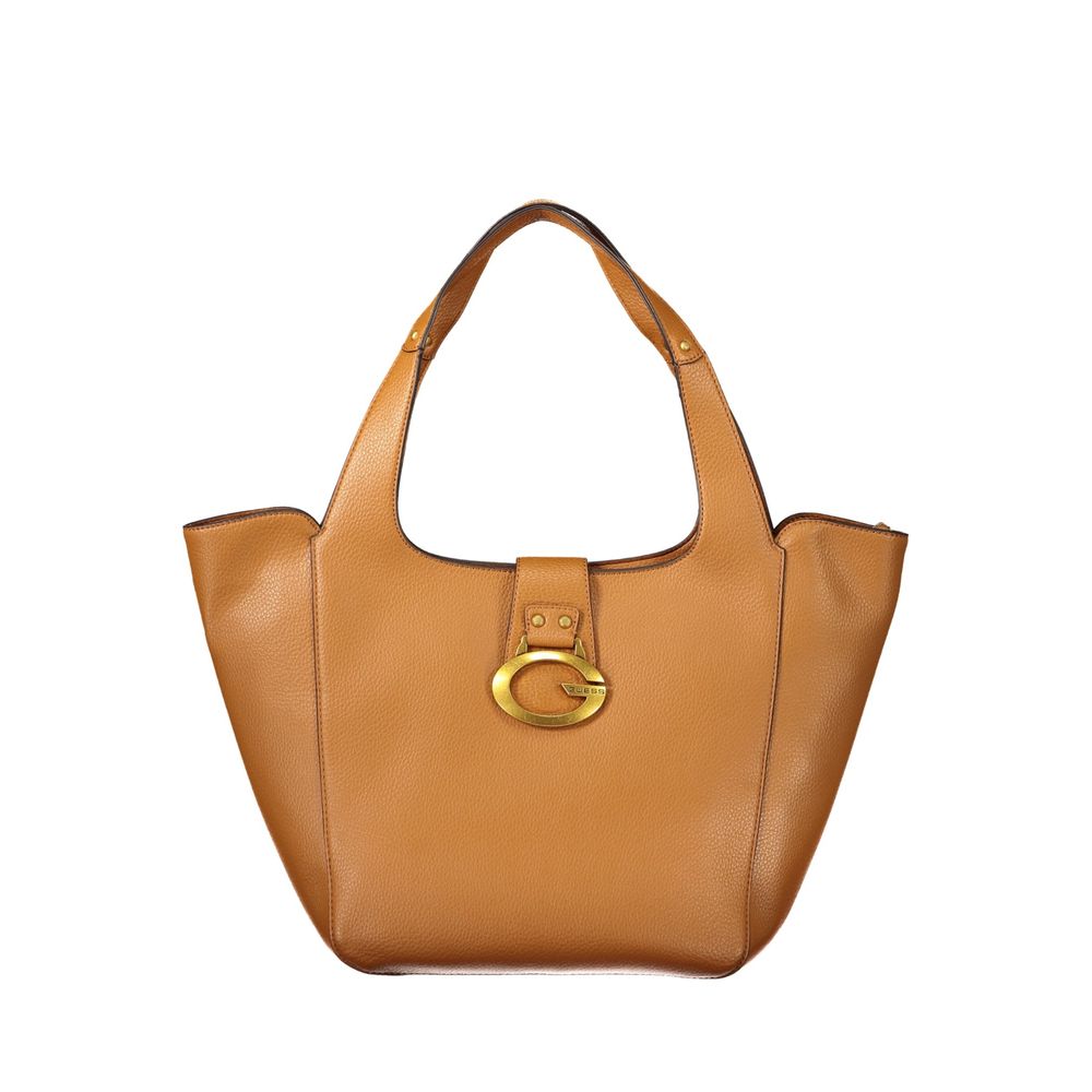 Sac à main Guess Jeans en polyuréthane marron pour femmes, élégant et spacieux, avec détails modernes et finitions soignées.
