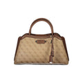 Sac à main pour femme Guess Jeans beige en polyuréthane, design élégant avec poches et détails modernes.