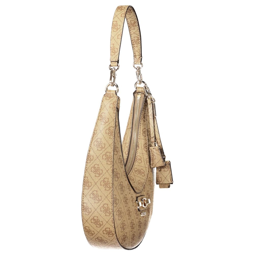 Sac à main Guess Jeans beige en polyuréthane pour femmes, élégant et moderne avec détails stylés.