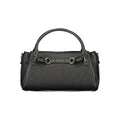 Sac à main noir en polyuréthane Guess Jeans pour femmes, avec design moderne et détails élégants.