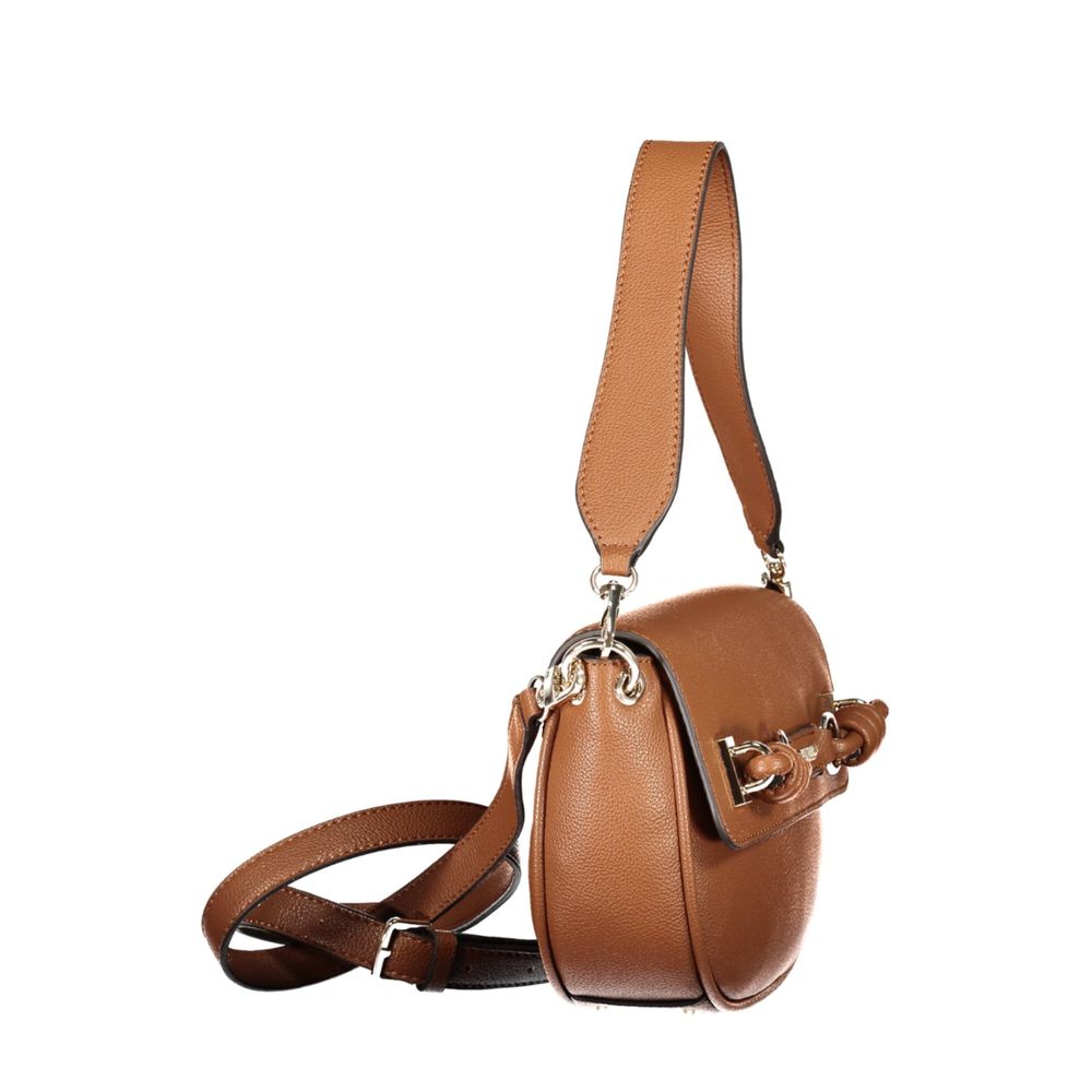 Sac à main femme Guess Jeans en polyuréthane marron, sac à bandoulière élégant avec détails tendance.