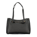 Sac à main Guess Jeans noir en polyuréthane pour femmes, avec fermeture et détails élégants, mode et pratique.