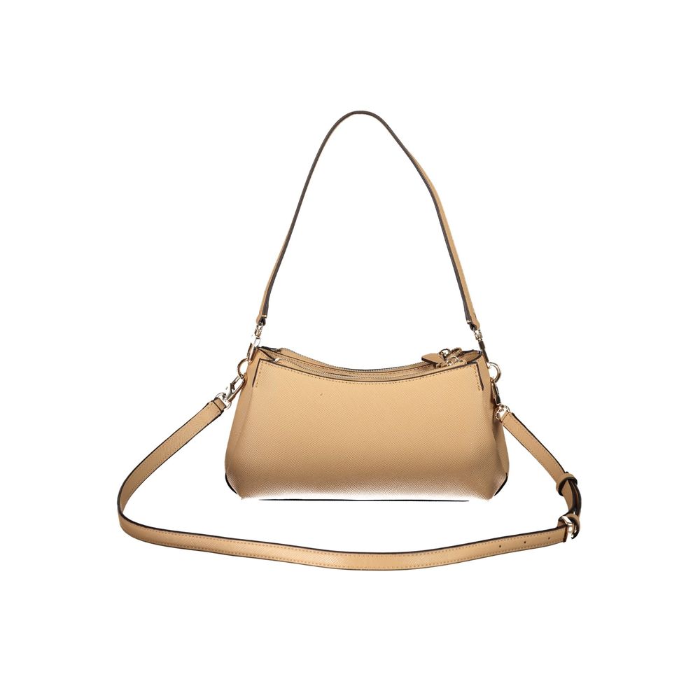 Sac à main Guess Jeans beige en polyethylene, design élégant avec poches et poignées confortables pour femmes.