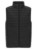 Veste sans manches en polyester noire de Hugo Boss, style élégant et moderne, visible sur le mannequin.