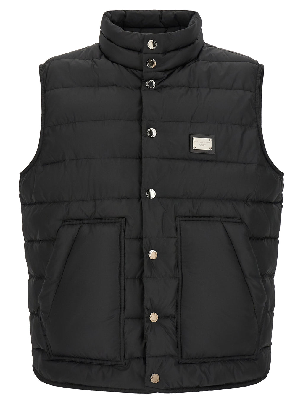Veste sans manches en polyester noire de Dolce & Gabbana, style élégant et moderne, visible sur cette image.