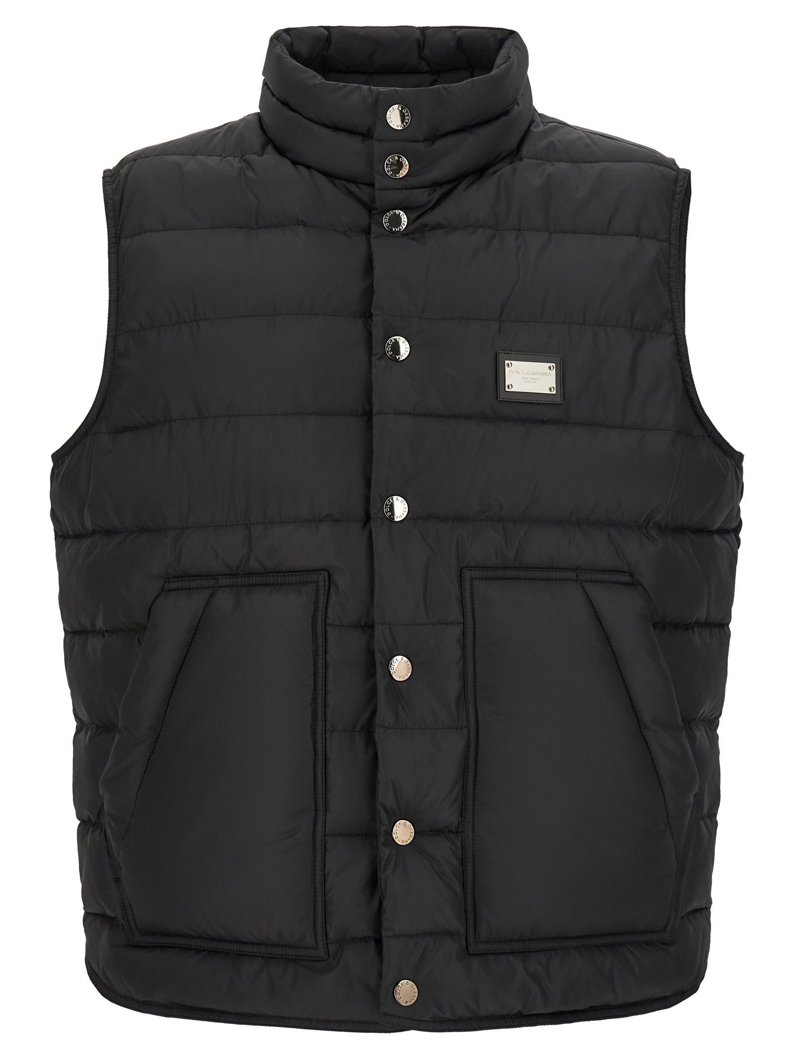 Veste sans manches en polyester noire de Dolce & Gabbana, style élégant et moderne, visible sur cette image.