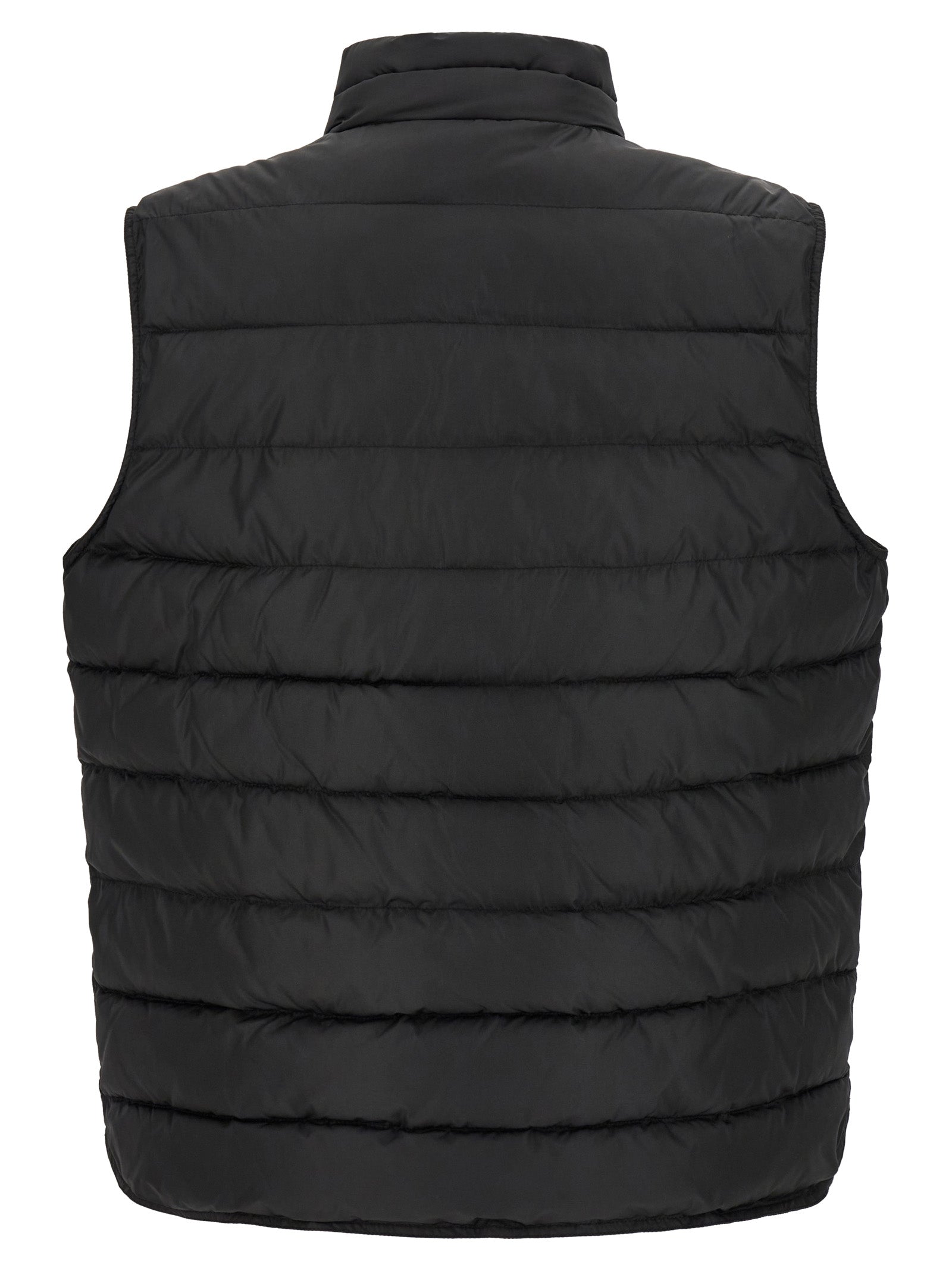 Veste sans manches en polyester noire de Dolce & Gabbana, élégante et moderne, vue de face sur un fond neutre.