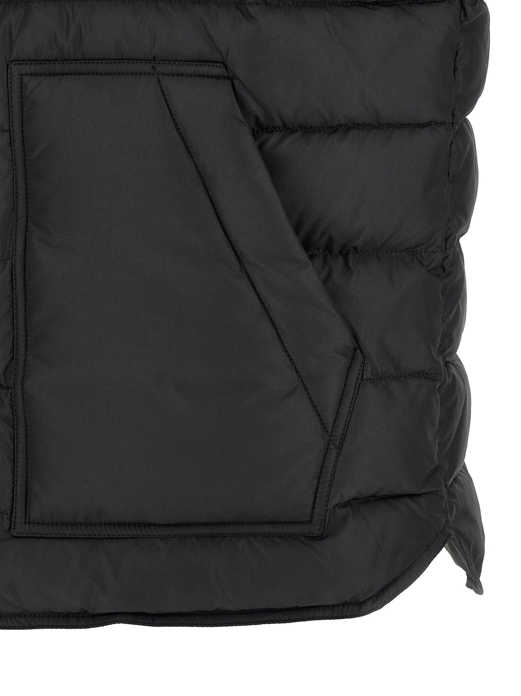 Veste sans manches en polyester noire de Dolce & Gabbana, style élégant et moderne, vue de face.