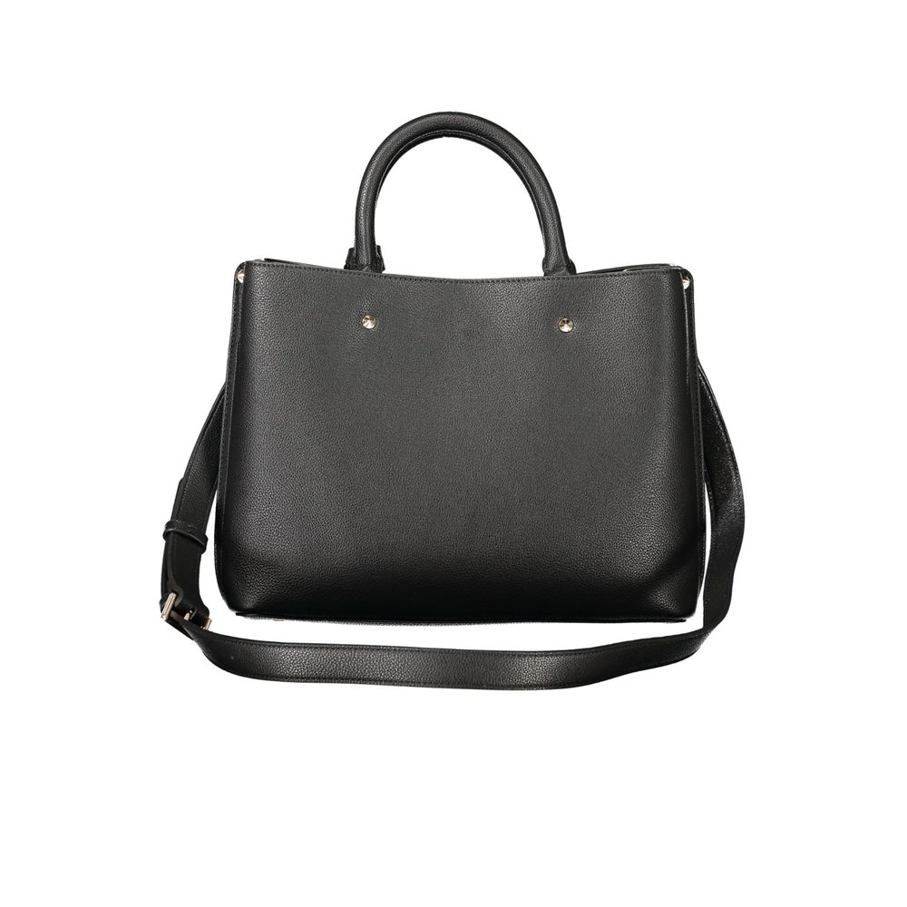 Sac à main Guess Jeans noir en polyuréthane pour femmes, avec détails élégants et poignée robuste visible sur l'image.
