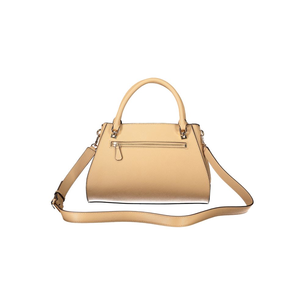 Sac à main pour femme Guess Jeans beige en polyuréthane, design élégant et moderne avec détails soignés.