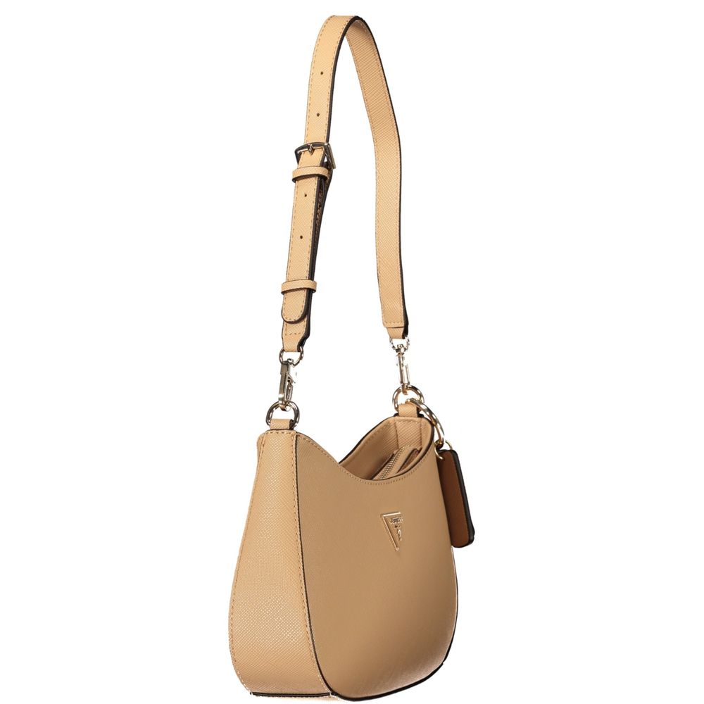 Sac Femme Guess Jeans en polyuréthane beige avec poches et poignée élégante, idéal pour un style chic et pratique.