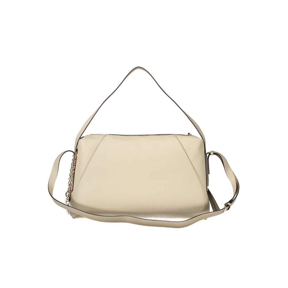 Sac à main Guess Jeans beige en polyuréthane pour femme, avec poignées et détails élégants, idéal pour le style quotidien.