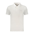 Polo blanc en coton pour homme de Guess Jeans, vue de face, détails du col et des boutons, style décontracté.