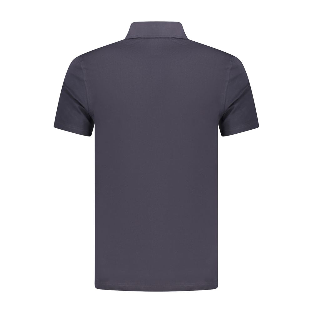 Chemise polo bleue en coton pour hommes de Guess Jeans, avec col classique et logo Guess sur la poitrine.