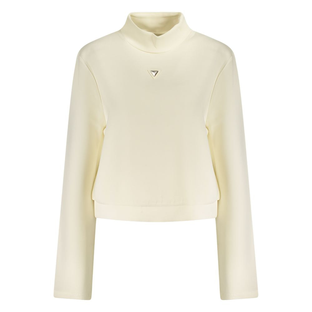 Sweat-shirt blanc en polyester pour femme de Guess Jeans, coupe décontractée et logo Guess visible à l'avant.