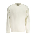 Sweat-shirt blanc en coton pour homme de Guess Jeans, coupe classique avec logo Guess sur la poitrine, vue de face.