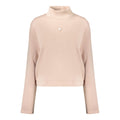 Sweat-shirt rose en polyester pour femme de Guess Jeans, avec logo discret, porté décontracté.