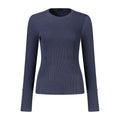 Pull à manches longues Guess Jeans en viscose bleue pour femmes, doux et confortable, avec coupe élégante.