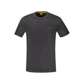 T-shirt homme en coton noir de la marque Hugo Boss, coupe classique, porté sur un mannequin.